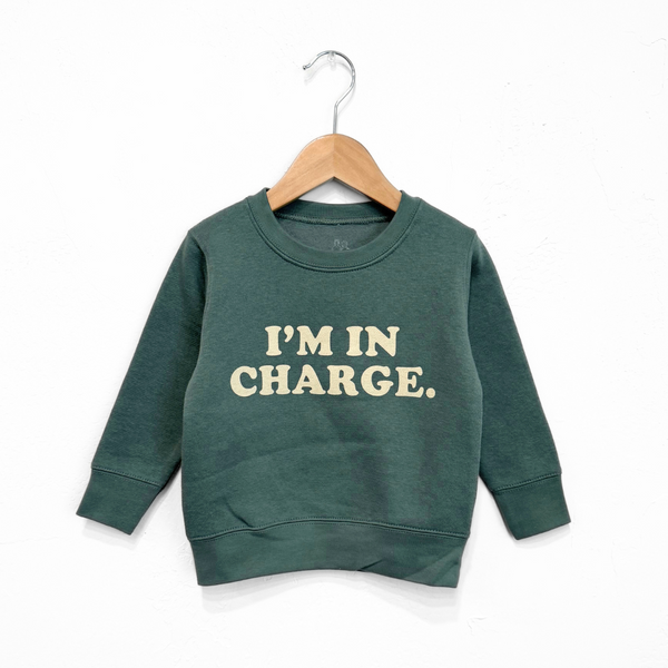 I'm In Charge Toddler Fleece - Basil