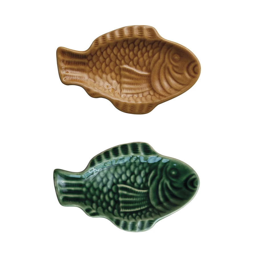 Stoneware Fish Shaped Dish, 2 Colors – Modern Pastime