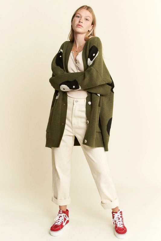 Over Sized Yin Yang Cardigan – Modern Pastime Over Sized Yin Yang Cardigan – Modern Pastime